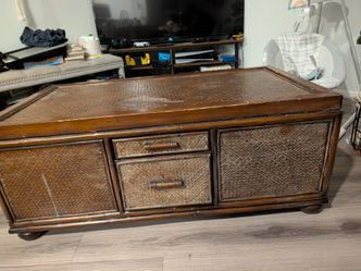 Coffee table with map pattern