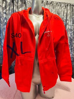 Red VS Hoodie Sweater With Pockets 