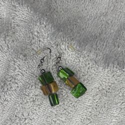 Vintage Green Bead Earrings