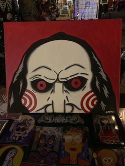 Acrylic Painting Of Billy From Saw 