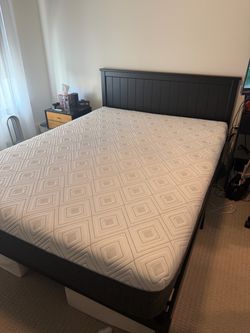 Sealy 12” Queen Mattress + Zinus Black Queen Bed frame - Pickup by 8/14, Can delivery if close to SLU