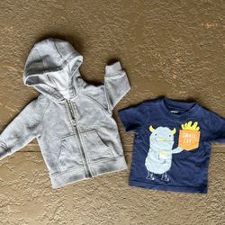 EUC Carter’s baby jacket & t-shirt, size 6 months