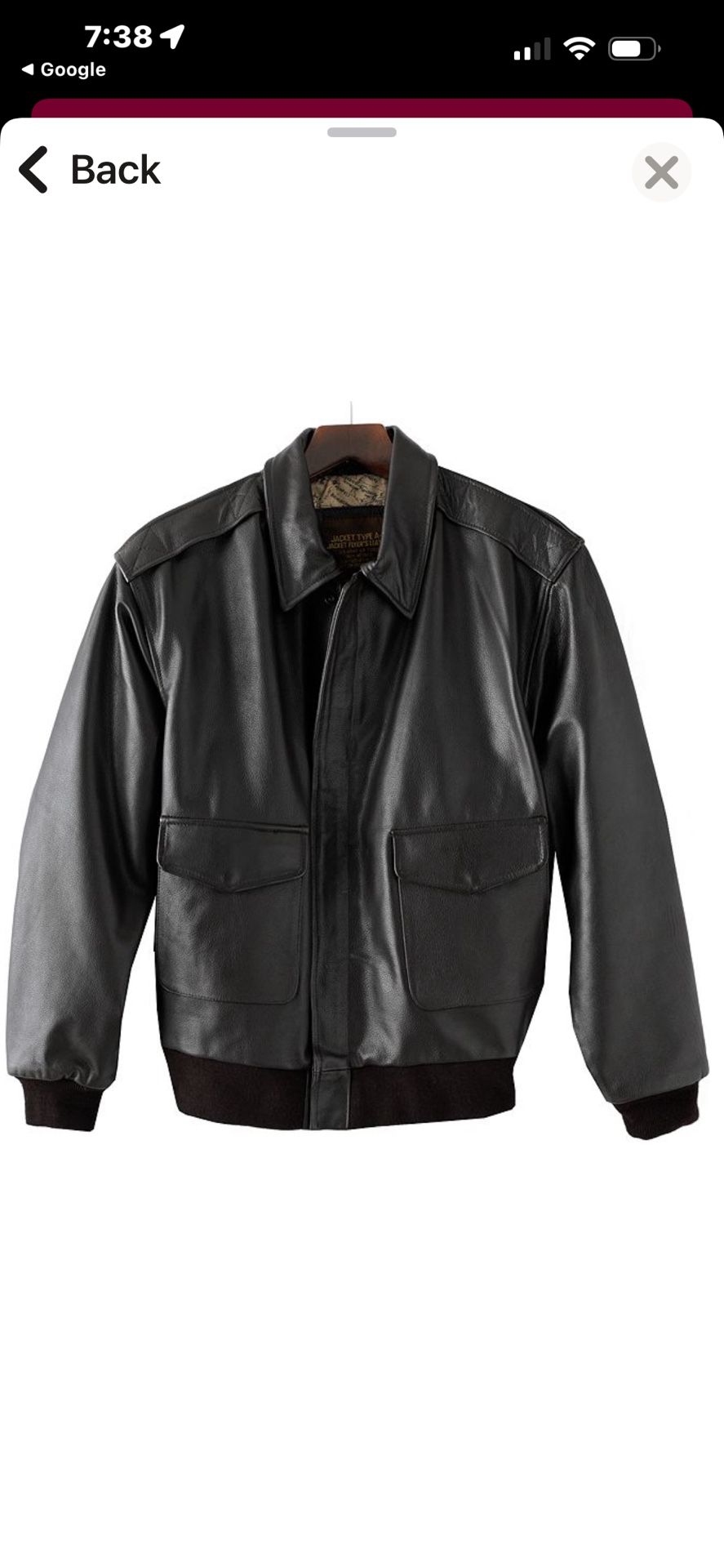Men’s excelled lambskin Leather A2 Bomber Jacket