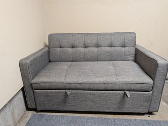 Grey Tufted Loveseat Sleeper Sofa - sofa bed