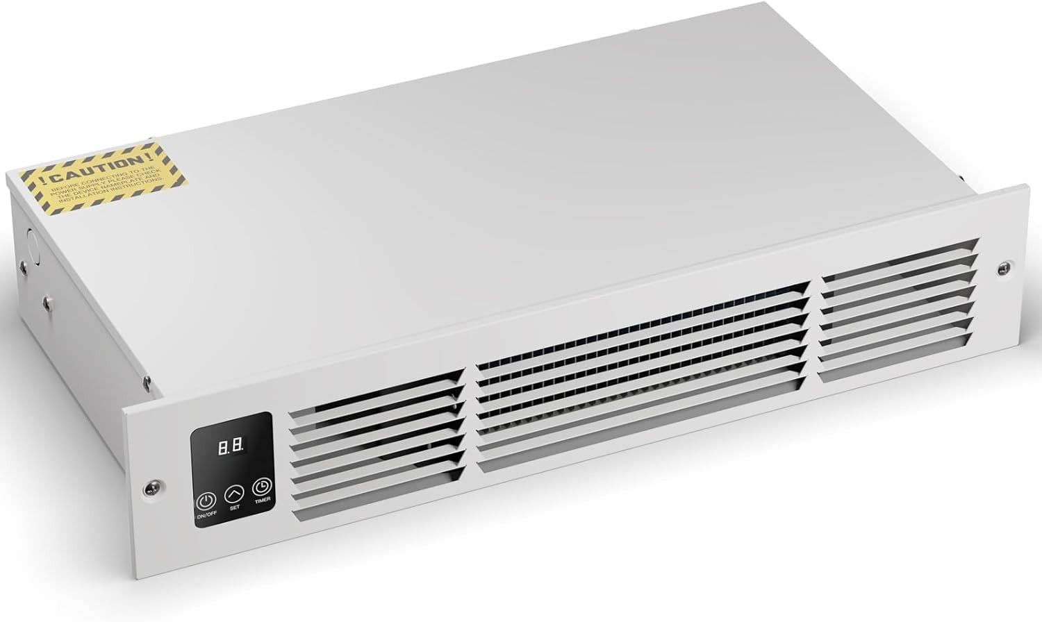 Electric Kickspace Heater with Built-In Thermostat and Timer, 1500W Plinth Heater HTA15-PRO Fan-Forced Wall Heater for Cabinet Kickspaces, Vanities an