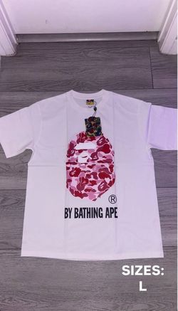 White and pink bape tee