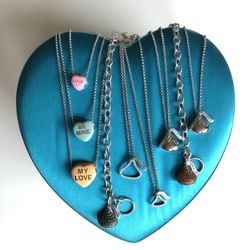 Hershey’s chocolate kisses and sweet heart Conversation necklaces
