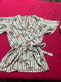 Size medium work shirt floral designs