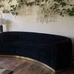 Set of 2 Modern Curved Velvet Sofas – $700 Each