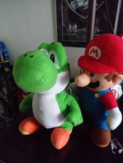 Yoshi and mario back packs