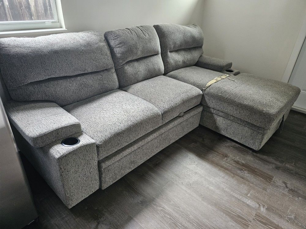 GREY COUCH/BED