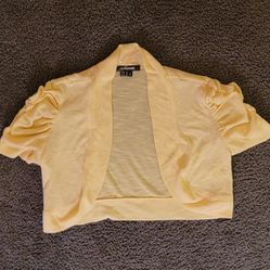 My Michelle Cropped Yellow Cardigan Sweater Size 3 (XS)