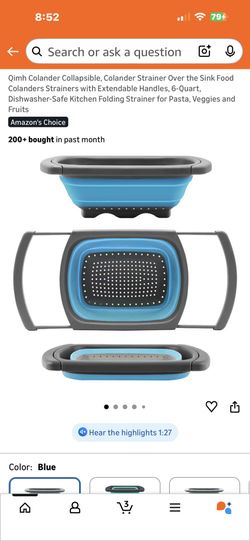 Collapsible Colander, Over The Sink