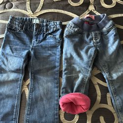 toddler girl pants bundle jeans and fleece pants 2T