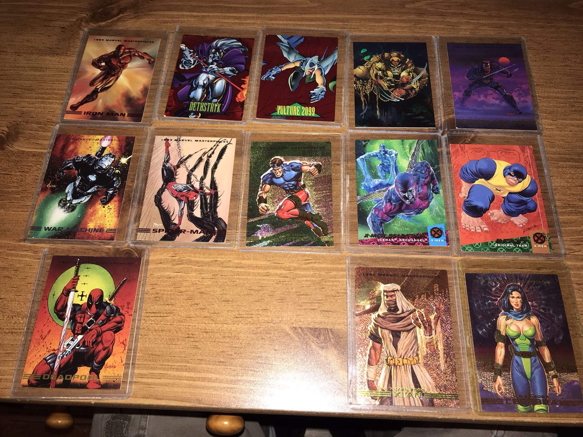 Lot of 13 Vintage Marvel Trading Cards, circa 1(contact info removed)