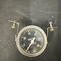 VINTAGE Stewart Warner Curved Glass Crescent Pointer Vacuum Gauge Auburn #D5
