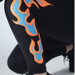 Savage X Fenty Racer X Flames High Waist Leggings Size S