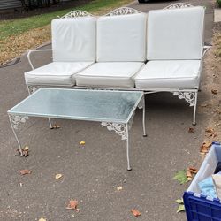 2 Piece White Wrought Iron Set