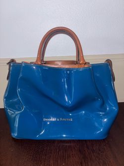Dooney and Bourke Blue Shiny Leather Purse Bag