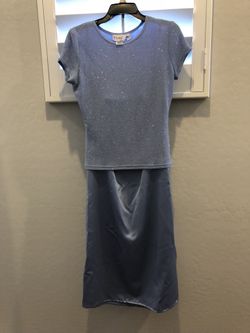 Blue Formal Top & Skirt