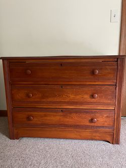 Antique 3 drawer chest solid wood