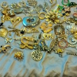 70 Vintage Brooches and 3 Mickey Mouse Memories Pins