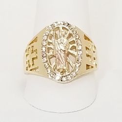 14K Gold Plated Saint Jude Men's Ring. 11.5. New