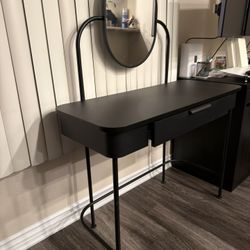 IKEA Vanity / Dressing Table w Mirror – Modern Black