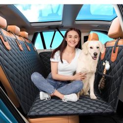 Dog Car Seat Cover for Back Seat [Hard Bottom for 450LB], Waterproof Backseat Pet Cover 