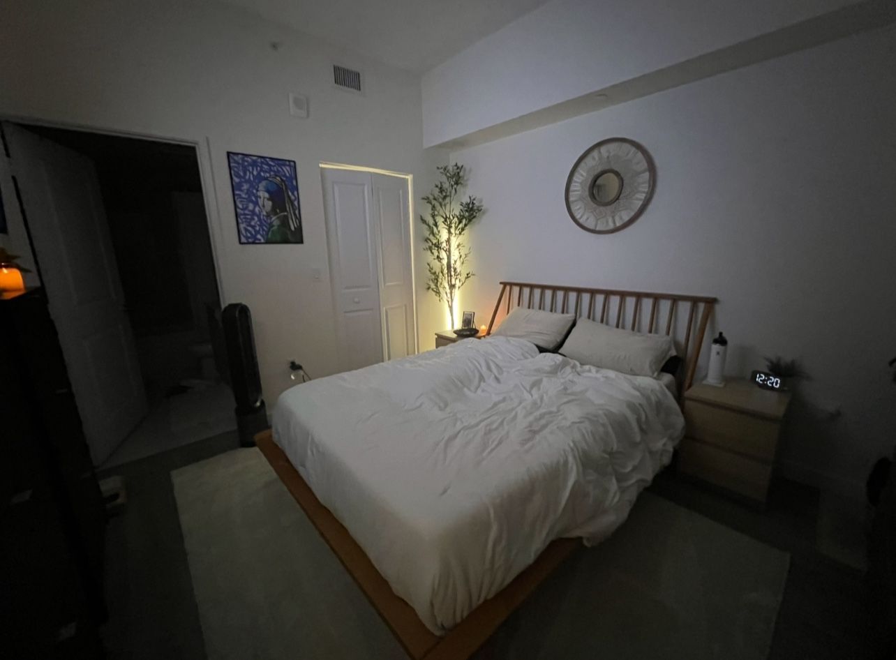 Queen Bed (frame, mattress, and topper)