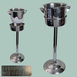 Franmara Triomphe Stainless Steel Wine/Champagne Cooler & Stand SET 2 Bottles
