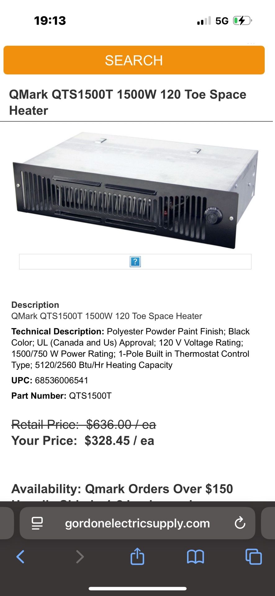 Low Profile Compact Area Qts 1500t NIB