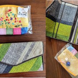 $10 each cute women's wallets: batik himalayan woven clutch, Asian Oriental Korean traditional embroidery pouch coin purse bag