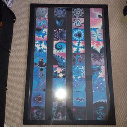 Vintage Framed Mandelbrot Fractal Set Collage Poster - Mathematical / Psychedelic Art