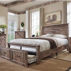 Queen Bed Frame And Matching Vanity. Brand New In Original Box!