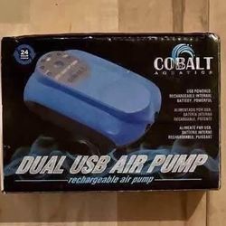Cobalt Dual Rechargeable USB Air Pump For Aquarium