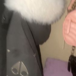 Moose Knuckle Jacket White Fur Size M 