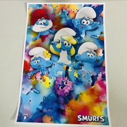 Smurfs B&B Theaters Original Movie Theater Promo Poster 12 X 18 NEW 2025