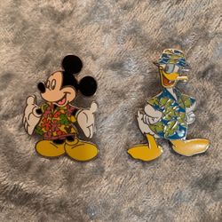 Mickey And Donald Hawaiian Shirt Disney Enamel Pin