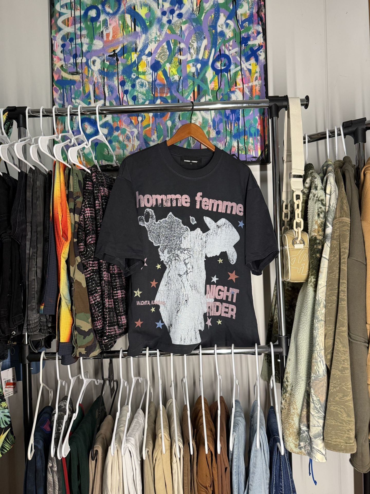 Homme Femme Night Rider T Shirt Xl