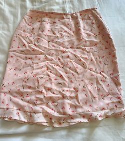 Beautiful Floral Silk Skirt Small 10
