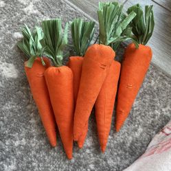 6 Decorative Fabric Carrots 