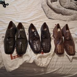 3 Pairs of David Eden Crocodile Shoes - Sizes 9, 9.5 & 10 - Great condition