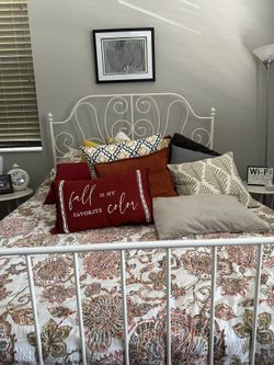 Ikea Leirvik Bed Frame White With Mattress 