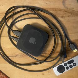 4th  Generation Apple TV W/power &HDMI Capble