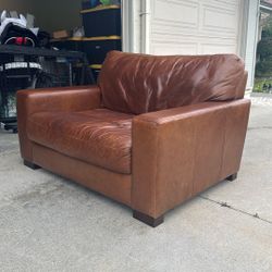 Large Leather Chair With Ottoman 
