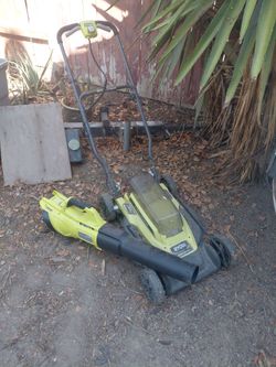 Ryobi Electric pack blower & mower!!