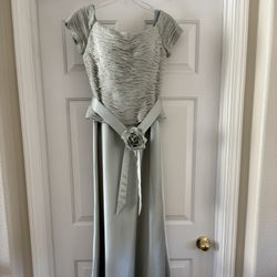 Pistachio Silk A-Line Gown