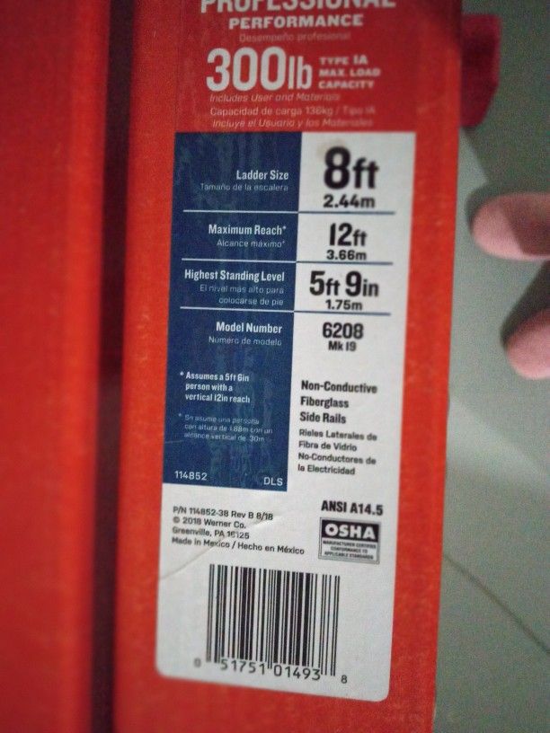 Werner 8' Ladder Model # 6208.