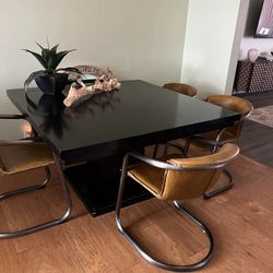 Large Black Square Dining Table